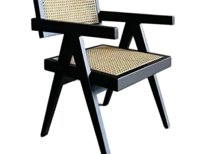 Teak Arm Chair with Rattan Cane Weaving