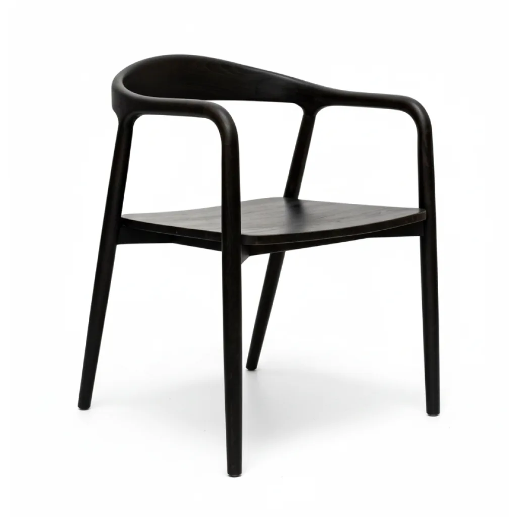 indonesia black teak wooden armchair