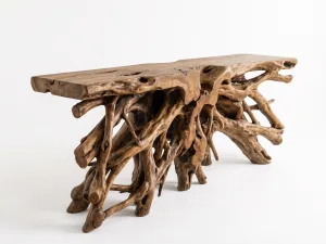tertuju teak root console table furniture