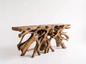 tertuju teak root console table furniture