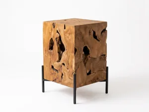 tertuju teak root side table furniture with metal leg