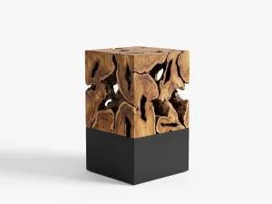tertuju teak root side table furniture with metal leg